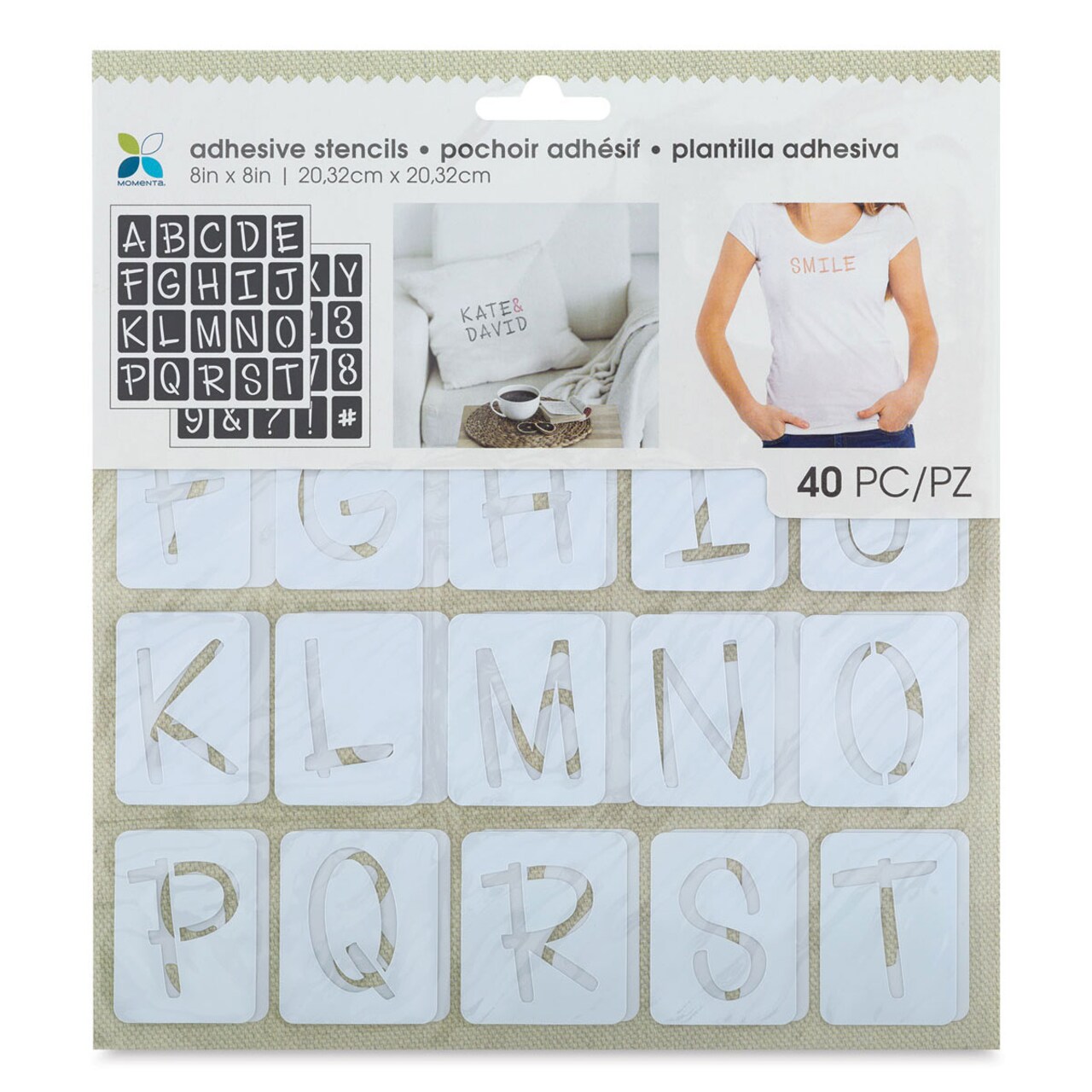 Momenta Adhesive Fabric Stencil - Fun Font Alphabet, 1-1/4" Letters